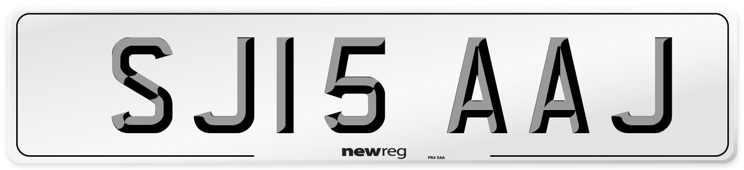 SJ15 AAJ Number Plate from New Reg